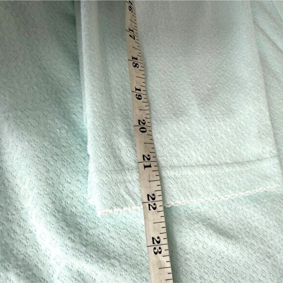 Miss Elaine Honeycomb Nightgown Size L Light Mint Green Long Sleeve Embroidered - Picture 10 of 11